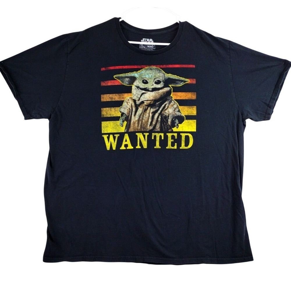 Mad Engine Star Wars The Child Baby Yoda Wanted Black T Shirt 3XL